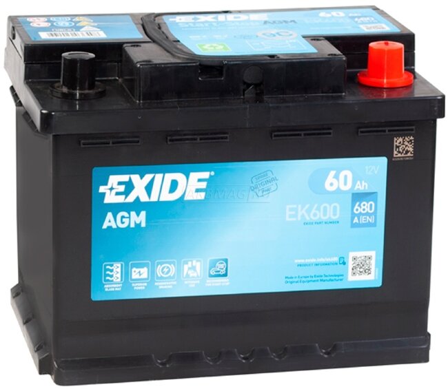 Аккумулятор 6СТ-60.0 AGM EK600 (Exide)