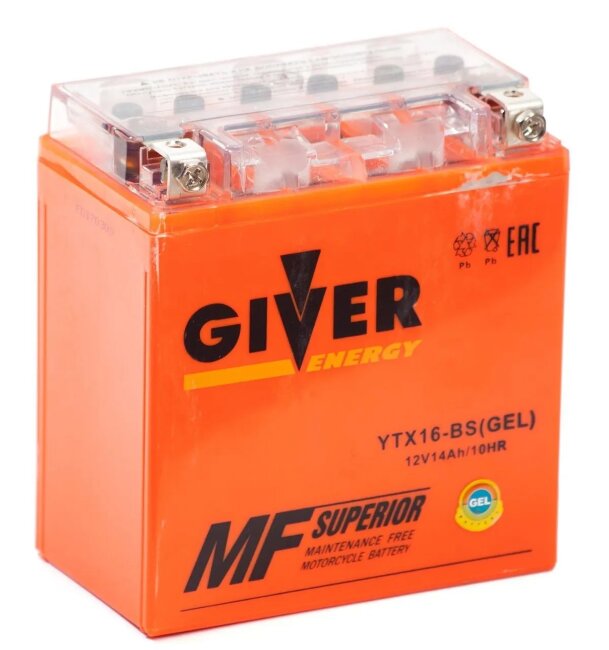 Аккумулятор 6СТ-14.1 Energy YTX16-BS GEL (Giver) Аккумулятор 6СТ-14.1 Energy YTX16-BS GEL (Giver)