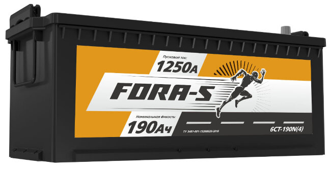 Аккумулятор 6СТ-190 (Fora-S) евро конус Аккумулятор 6СТ-190 (Fora-S) евро конус