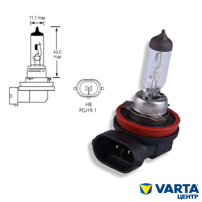Лампа головного света HELLA H8 12V 35W