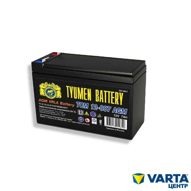 Аккумулятор. 12В-9Ah стационарный ТСМ 12009 (Tyumen Battery)