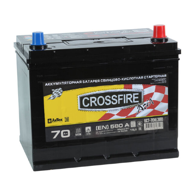 Аккумулятор 6СТ-70.0 80D26L (Crossfire) Asia