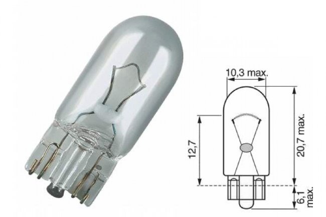 Лампа габаритов AVS Vegas W5W 12V (W2.1x9.5d) (не упак.) Лампа габаритов AVS Vegas W5W 12V (W2.1x9.5d) (не упак.)
