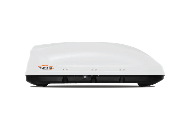 Бокс-багажник на крышу Аэродинамический Белый "Turino Compact" PT Group 360 л 1420х840х450 одностороннее открывание